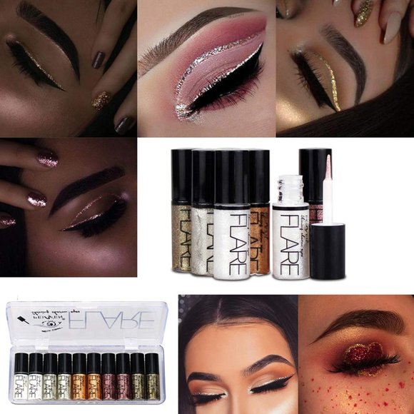 Other - Glitter Liquid Eyeliner Eye Shadow Makeup Kit Long Lasting Luminous Shimmer